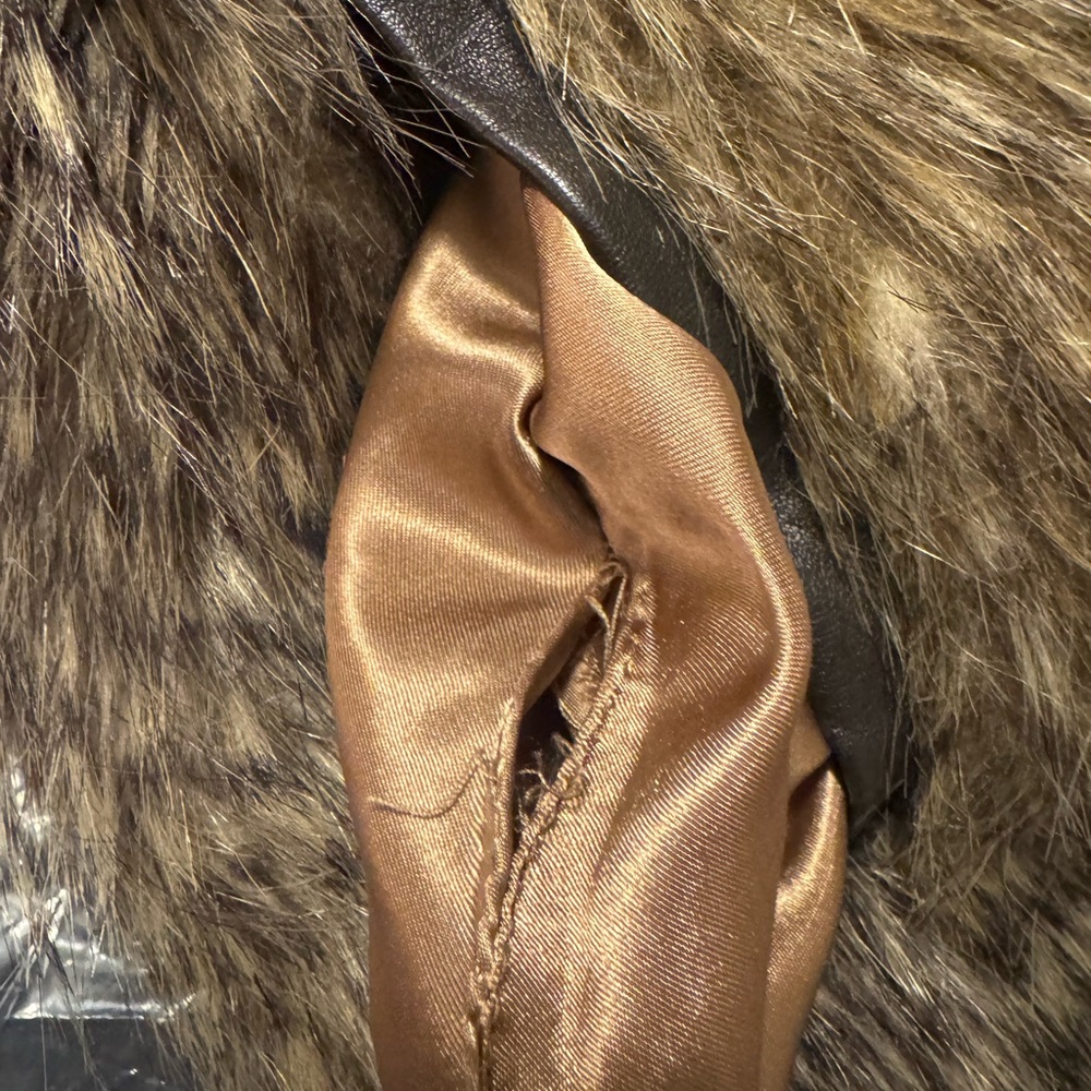 Express Faux Fur Vest in Brown and Tan - Picture 7 of 7